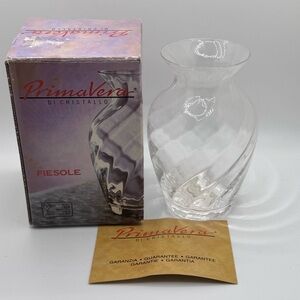Primavera Di Cristallo Fiesole Italian Lead Crystal Small swirl art glass boxed